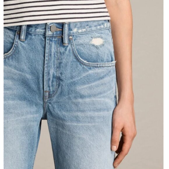 ALL SAINTS Mazzy Straight Crop Jeans Size 24 - Picture 3 of 5